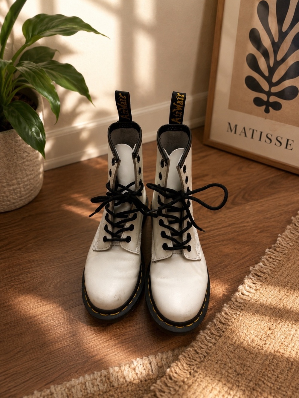 White Doc Marten Booties